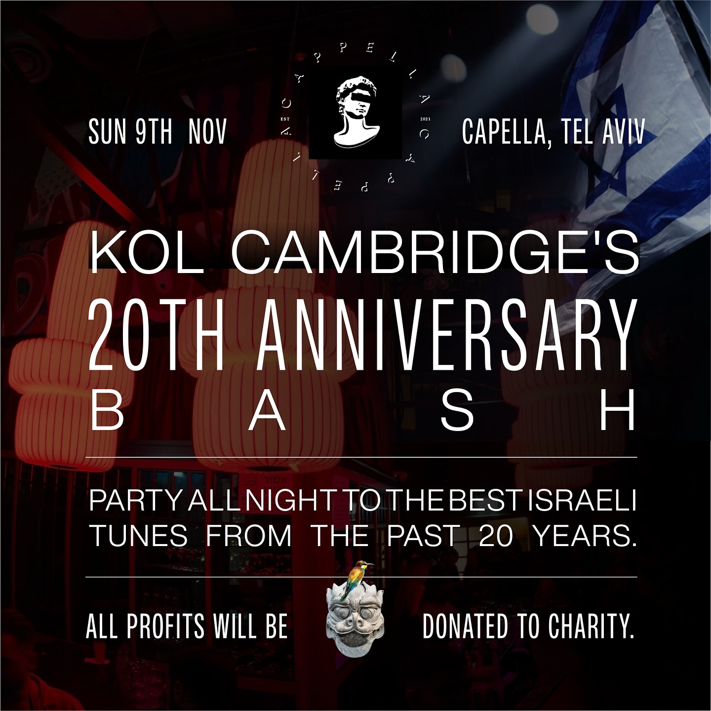 20th anniversary bash — Capella, Tel Aviv, 9 November 2025