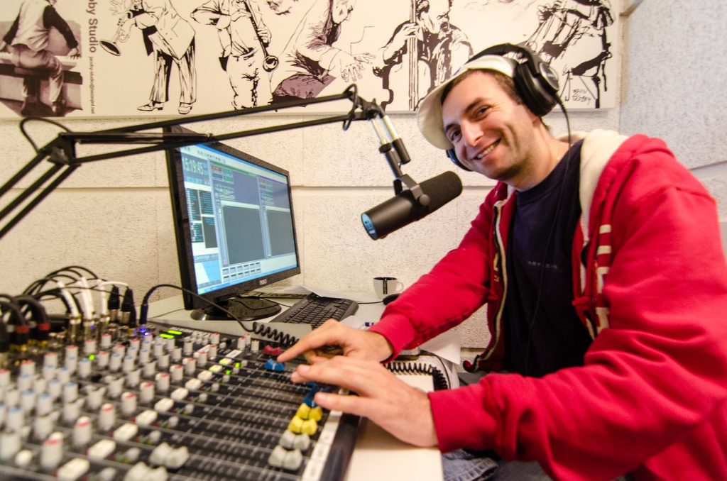 DJ Antithesis at the TLV1 studio desk
