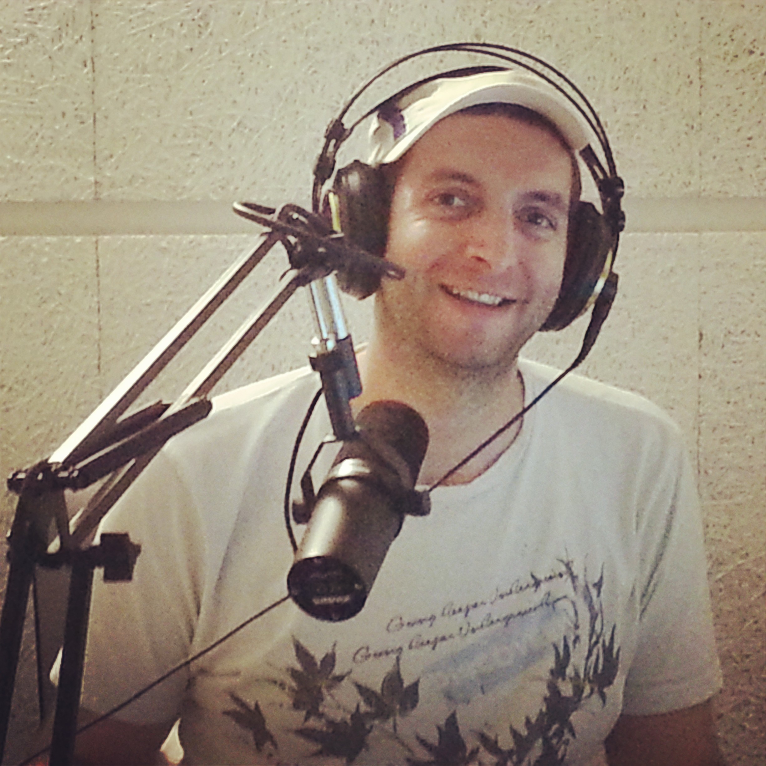 Antithesis in the studio, recording the first show (with hat!)